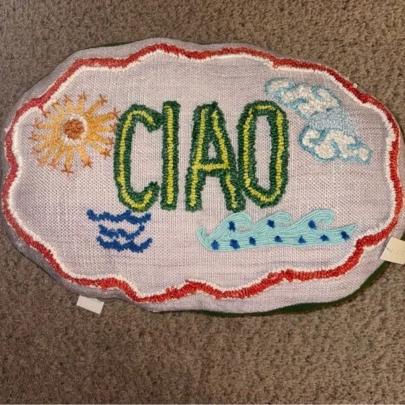 Anthropologie Multicolor 'CIAO' Accent Pillow - Picture 2 of 3